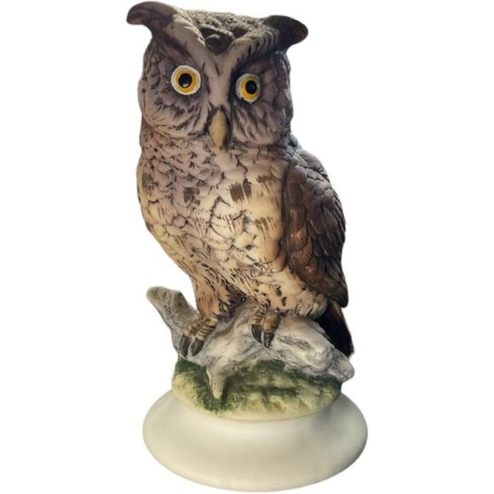 Vintage Lefton Hand Painted Porcelain Bisque Owl Figurine KW866
